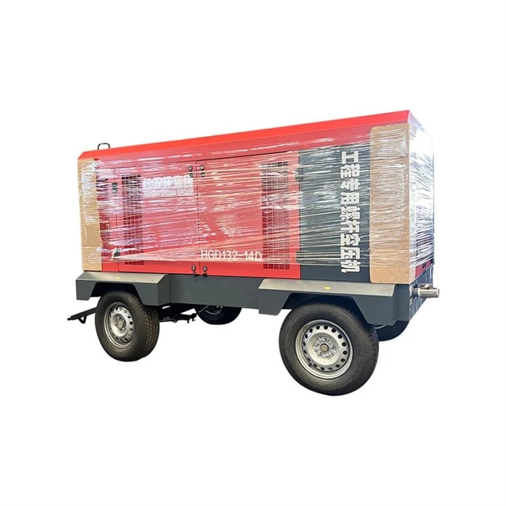 Tragbarer Diesel-Schraubenluftkompressor Bergbau HG-Serie