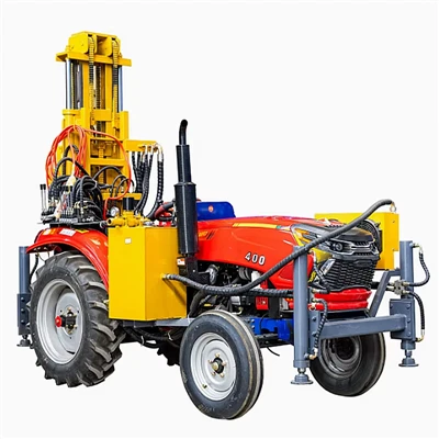 Auf einem Traktor montiertes pneumatisches Brunnenbohrgerät
