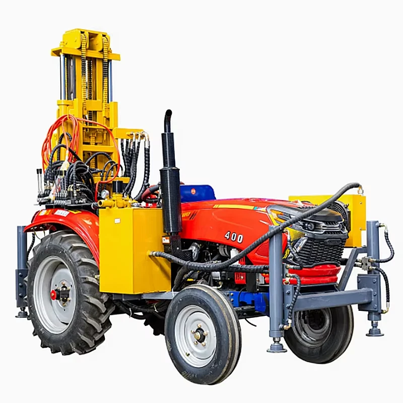 Auf einem Traktor montiertes pneumatisches Brunnenbohrgerät